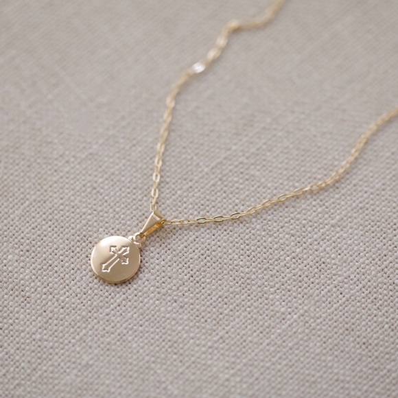 Petite Cross Necklace | 18k Gold Filled - Picture 4 of 7